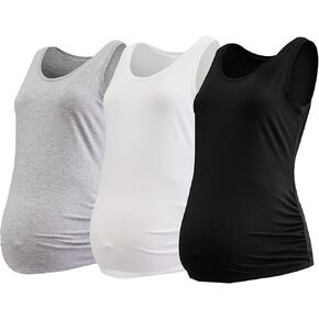 Motherhood Maternity Women's Sleeveless Scoop Neck Side Ruched Tank Top 2 & 3 Packs