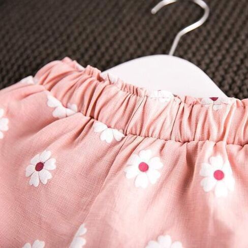 Xfglck 1-4T Toddler Kids Baby Girls Summer Outfits Clothes Watermelon Print Tops + Shorts Pants with Belt Short Set in Saudi Arabia