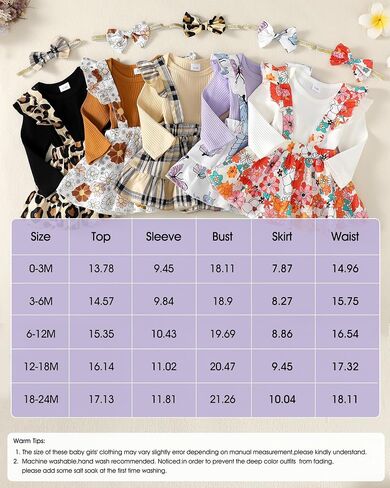 Kucnuzki Newborn Baby Girl Clothes Toddler Long Sleeve Ruffle Romper Top Infant Skirt Set Little Girl Overall Dress in Saudi Arabia