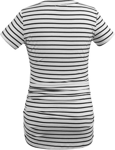 Smallshow Women's V Neck Maternity Clothes Tops Side Ruched Pregnancy T Shirt in Saudi Arabia
