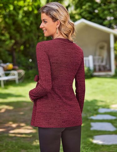 Ekouaer Women's Maternity Shirts Long Sleeve Pregnancy Tops Casual Ribbed Knit Winter Pregnant Blouses in Kuwait