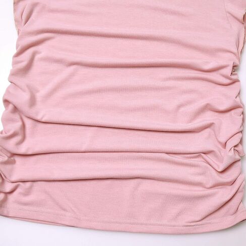 Bhome Maternity Tops Flying Shorts Sleeve Tshirt Side Ruched Pregnant Blouse Casual Pregnancy Tunic in Saudi Arabia