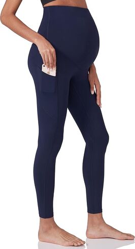 Enerful Women's Maternity Workout Leggings Over The Belly Pregnancy Active Wear Athletic Soft Yoga Pants with Pockets in Kuwait