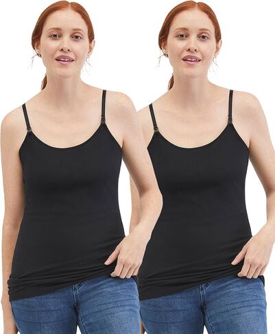 قميص نسائي بدون أكمام للرضاعة الطبيعية من Motherhood Maternity مقاس XS-3X متوفر في عبوة واحدة وعبوتين in Saudi Arabia