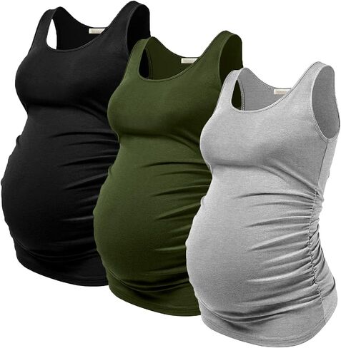 PARNIXS Summer Women's Maternity Tank Top Comfy Sleeveless Maternity Clothes in Saudi Arabia