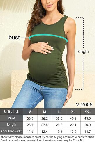 PARNIXS Summer Women's Maternity Tank Top Comfy Sleeveless Maternity Clothes in Saudi Arabia