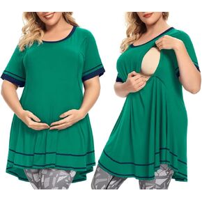 MONNURO المرأة قصيرة الأكمام عادية حجم كبير ملابس الأمومة التمريض سوينغ تونك القمم قمصان فضفاضة الرضاعة الطبيعية in Kuwait