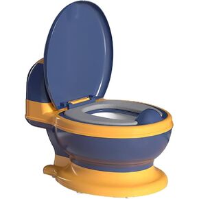 Potty Training Toilet, Realistic Potty Training Seat, Toddler Potty Chair with Soft Seat, Removable Potty Pot, Toilet Tissue Dispenser and Splash Guard, Non-Slip for Toddler& Baby& Kids