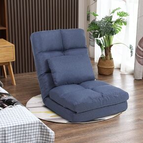 FLOGUOR Chaise Lounge Indoor, 14-Position Floor Chair with Padded Pillow for Adults Kids, Folding Lazy Sofa Chair for Living Room, Bedroom, for Gaming Reading 8823DB