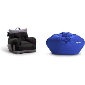 كرسي Big Joe Dorm Bean Bag مع حامل مشروبات وجيب، لونين أزرق Smartmax، مزيج نايلون بوليستر متين، 3 أقدام in Kuwait