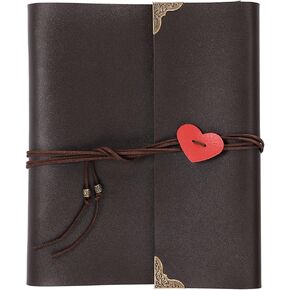 OwnMy DIY Photo Album Scrapbook PU Leather Adventure Photo Book with Corner Stickers Gifted Box - Perfect Baby Memory Book Birthday Wedding Anniversary Christmas Gift (Brown) in Saudi Arabia