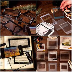 Vilikya Aesthetic Film Frames for Scrapbook Supplies, 4 Packs Decorative Craft PET for Scrapbooking Kit, 64pcs Ephemera for Junk Journals, Picture Frames Collage Wall Decor for Room Decorations in Kuwait