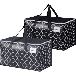 حقائب متحركة كبيرة جدًا من EpicTotes، حقائب تخزين شديدة التحمل مع سحاب علوي ومقابض قوية، مستلزمات متحركة لتوفير المساحة والتعبئة، أكياس تخزين قابلة للطي، أسود ورمادي، 88 لتر، 6 عبوات in Kuwait