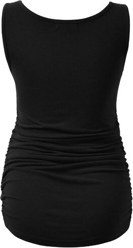 BHOME Maternity Tank Tops for Women Ruched Sleeveless Basic Tops Layering Maternity Shirt Vest Pregnancy Tee in Saudi Arabia