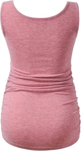 Maternity Tank Tops for Women Ruched Sleeveless Basic Tops Maternity Shirt Vest Pregnancy Tee in Saudi Arabia