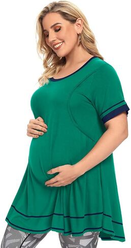 MONNURO المرأة قصيرة الأكمام عادية حجم كبير ملابس الأمومة التمريض سوينغ تونك القمم قمصان فضفاضة الرضاعة الطبيعية in Kuwait