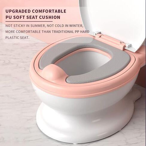 Potty Training Toilet, Realistic Potty Training Seat, Toddler Potty Chair with Soft Seat, Removable Potty Pot, Toilet Tissue Dispenser and Splash Guard, Non-Slip for Toddler& Baby& Kids in Kuwait