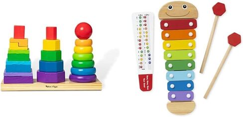 Melissa & Doug Geometric Stacker - Wooden Educational Toy,25 count(pack of 1) in Saudi Arabia