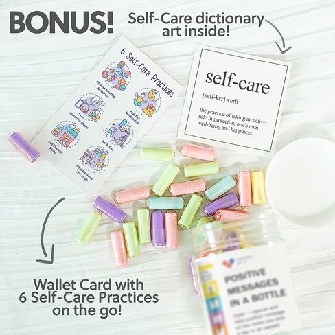 هدايا العناية الذاتية - 50 تأكيد ايجابي تمني بالشفاء قريبا هدايا للنساء والرجال. مجموعة العناية الذاتية مع رسائل يومية للتأمل واليقظة والاسترخاء in Kuwait