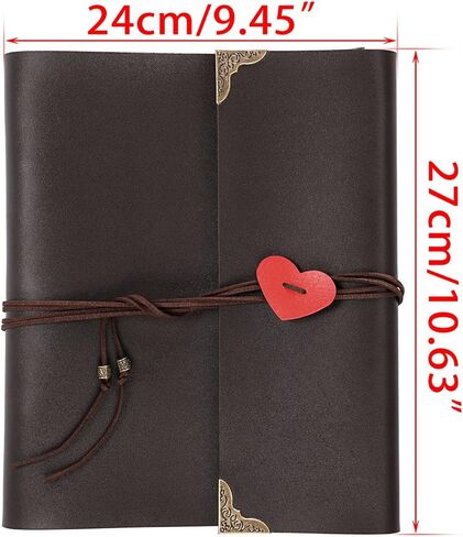 OwnMy DIY Photo Album Scrapbook PU Leather Adventure Photo Book with Corner Stickers Gifted Box - Perfect Baby Memory Book Birthday Wedding Anniversary Christmas Gift (Brown) in Saudi Arabia