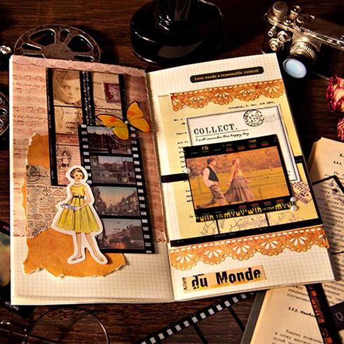 Vilikya Aesthetic Film Frames for Scrapbook Supplies, 4 Packs Decorative Craft PET for Scrapbooking Kit, 64pcs Ephemera for Junk Journals, Picture Frames Collage Wall Decor for Room Decorations in Kuwait