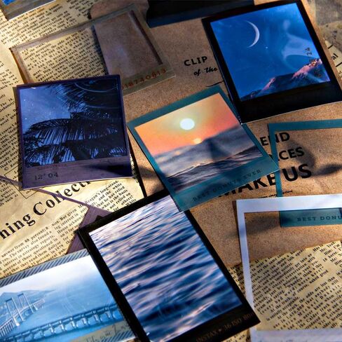 Vilikya Aesthetic Film Frames for Scrapbook Supplies, 4 Packs Decorative Craft PET for Scrapbooking Kit, 64pcs Ephemera for Junk Journals, Picture Frames Collage Wall Decor for Room Decorations in Kuwait