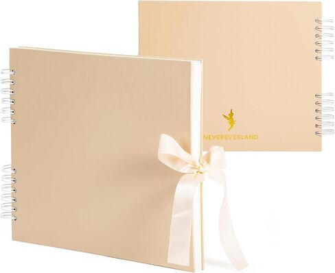 Never Ever Land Scrapbook Album – 12x10 Champagne Scrap Book. Scrapbooking Supplies, Memory Book, Wedding Guest Book, Photo Album, Baby Shower Gifts, Valentines, Engagement Gifts, and Anniversary in Saudi Arabia