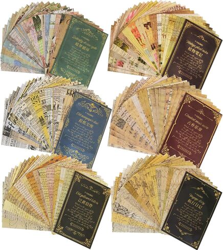 Stiiickraft 180 Pcs Scrapbook Paper Vintage Journaling Scrapbooking Supplies for Junk Journal Bullet Journals Dorm Room Decor Wall Art Collage Album Cottagecore Picture Frames Planner in Saudi Arabia