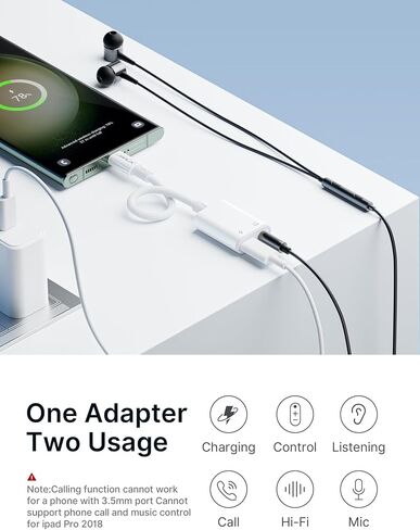 جي سوكس محول USB C الى 3.5 ملم لسماعة الراس والشاحن، 2 في 1 USB نوع C الى AUX مع دونجل شحن سريع بي دي 60 واط لسماعات اذن ستيريو متوافق مع سامسونج S23/S22، ايباد برو اير، بكسل 6/5/4 in Saudi Arabia
