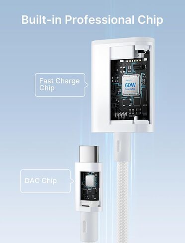 جي سوكس محول USB C الى 3.5 ملم لسماعة الراس والشاحن، 2 في 1 USB نوع C الى AUX مع دونجل شحن سريع بي دي 60 واط لسماعات اذن ستيريو متوافق مع سامسونج S23/S22، ايباد برو اير، بكسل 6/5/4 in Saudi Arabia