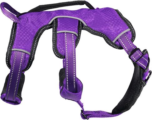 تم تحديث Tuff Pupper لعام 2022 - حزام تتبع الكلاب بدون الهروب | ملحقات المقود المزدوج المقاوم للهروب | حزام قابل للتعديل بخمس نقاط للكلاب | حزام مبطن للكلاب من أجل الراحة | التعامل مع تسخير رفع الكلب in Kuwait