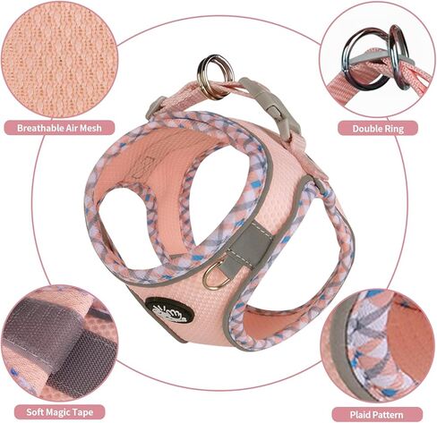 Frienperro Breathable Dog Harness with Leash Set for Small Dog, Dog Harness for Medium Dogs No Pull, Adjustable Reflective Dog Harness, Summer Dog Harnesses for Puppy Small Dogs, Cat Harness Set in Kuwait