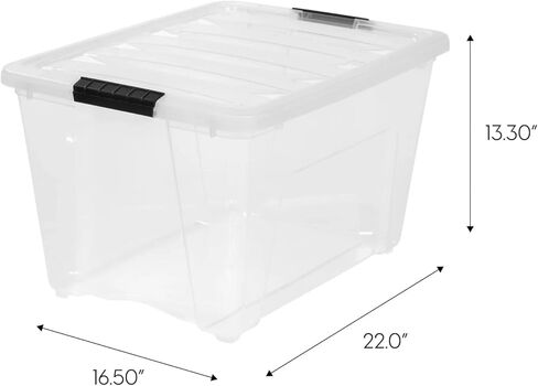 IRIS "Stack & Pull" Stackable Box 53.65QT, Clear, Set of 6 in Kuwait