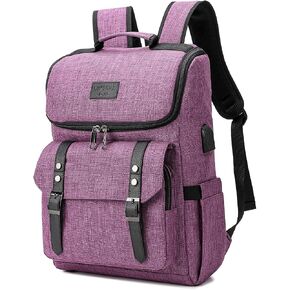 YALUNDISI Vintage Backpack Travel Laptop Backpack with usb Charging Port for Women & Men College Backpack Fits 15.6 Inch Laptop Black in Kuwait
