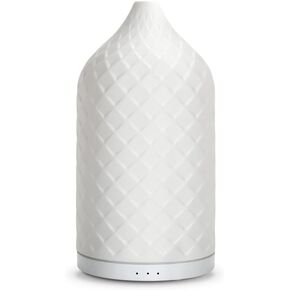 Essential Oil Diffuser for Home, Ceramic Aromatherapy Diffuser for Essential Oils, 120ml Oil Diffuser with Waterless Auto-Off and 7 LED Lights for Large Room Yoga Spa (Black)