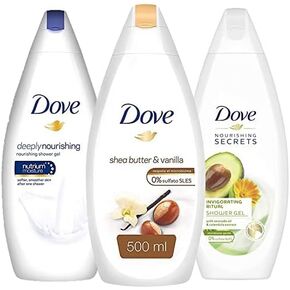 Dove Body Wash Variety Pack- 3 Assorted Scents- 16.9 Ounce / 500 Ml nternational Version in Kuwait