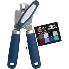The Original Gorilla Grip Heavy Duty Stainless Steel Smooth Edge Manual Can Opener and Bottle Openers, Soft Handle, Rust Proof Oversized Handheld Easy Turn Knob, Multifunctional Kitchen Tool, Almond