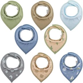 Bizzee baby Bandana Drool Bibs Drool Bibs 100% Cotton for Unisex Boys Girls Multiple Colors Baby Bib Set for Teething