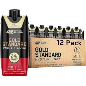 Optimum Nutrition Gold Standard Protein Shake, 24g Protein, Ready to Drink Protein Shake, Gluten Free, Vitamin C for Immune Support, Chocolate, 11 Fl Oz, Pack of 4 (Packaging May Vary)