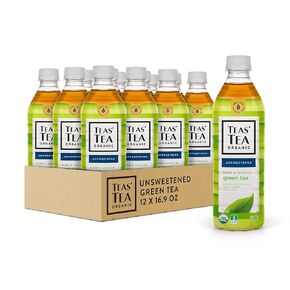 Teas' Tea Unsweetened Pure Green Tea, Organic, Sugar Free, 0 Calories, 16.9 Ounce (Pack of 12) in Saudi Arabia