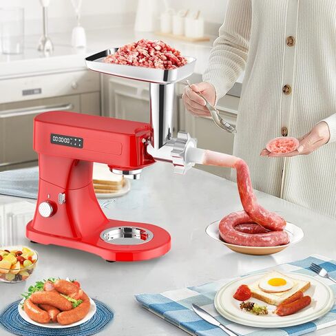 Upgraded Metal Food Meat Grinder Attachment for Kitchenaid Stand Mixer, KitchenAid Meat Grinder Attachments Including Sausage Stuffer & 4 Grinding Blades for Versatile Cooking in Kuwait