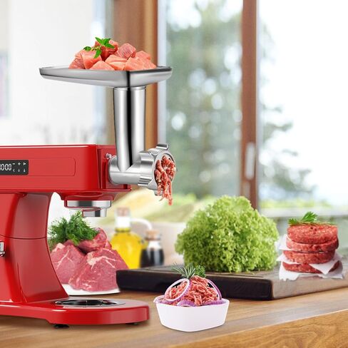 Upgraded Metal Food Meat Grinder Attachment for Kitchenaid Stand Mixer, KitchenAid Meat Grinder Attachments Including Sausage Stuffer & 4 Grinding Blades for Versatile Cooking in Kuwait