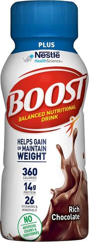 Boost Plus مشروب غذائي كامل، شوكولاتة غنية، 8 أونصة سائلة (عبوة من 24) in Saudi Arabia