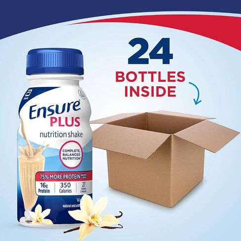 Ensure Plus Liquid Nutrition Shake with Fiber, 16 Grams of Protein & Ensure High Protein Nutritional Shake, 16g Protein, Meal Replacement Shakes in Saudi Arabia