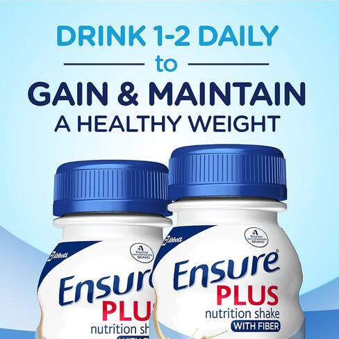 Ensure Plus Liquid Nutrition Shake with Fiber, 16 Grams of Protein & Ensure High Protein Nutritional Shake, 16g Protein, Meal Replacement Shakes in Saudi Arabia