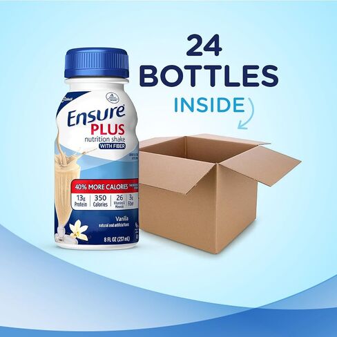 Ensure Plus Liquid Nutrition Shake with Fiber, 16 Grams of Protein & Ensure High Protein Nutritional Shake, 16g Protein, Meal Replacement Shakes in Saudi Arabia