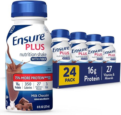 Ensure Plus Liquid Nutrition Shake with Fiber, 16 Grams of Protein & Ensure High Protein Nutritional Shake, 16g Protein, Meal Replacement Shakes in Saudi Arabia