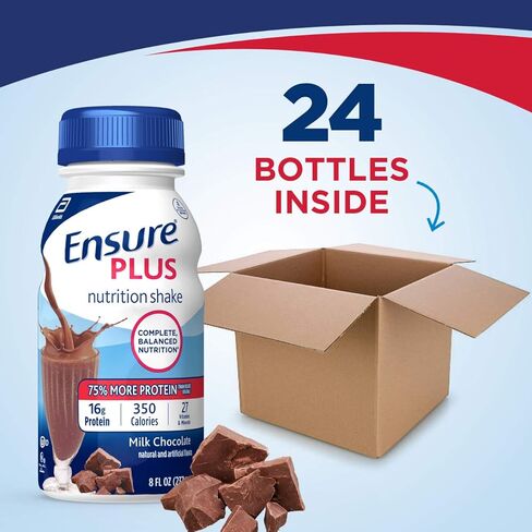 Ensure Plus Liquid Nutrition Shake with Fiber, 16 Grams of Protein & Ensure High Protein Nutritional Shake, 16g Protein, Meal Replacement Shakes in Saudi Arabia