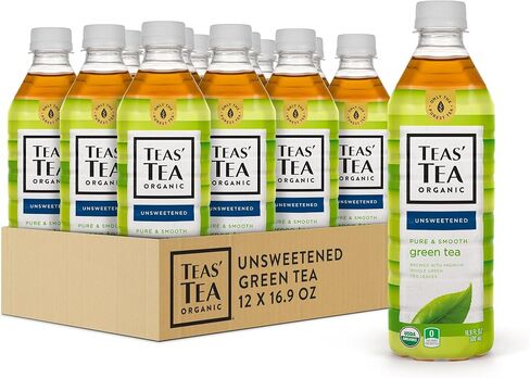 Teas' Tea Unsweetened Pure Green Tea, Organic, Sugar Free, 0 Calories, 16.9 Ounce (Pack of 12) in Saudi Arabia