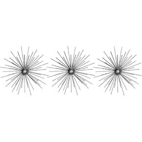 لوحة فنية جدارية معدنية من Habitat WA3718W Cabers SSilver Starbursts، معدنية 27.00 بوصة × 9.50 بوصة